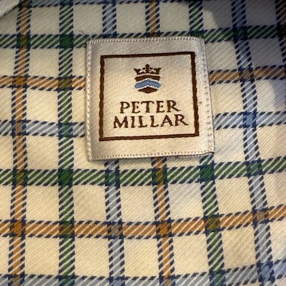 Peter Millar Sea Island Men’s Large Long White Plaid Casual Button Down Shirt - Picture 3 of 8